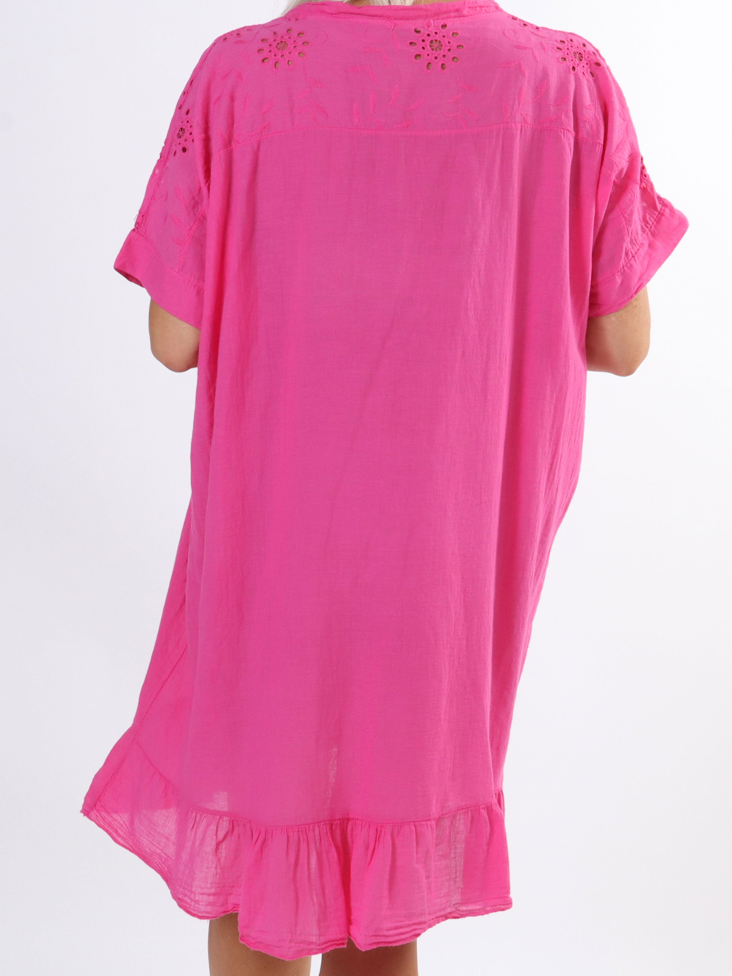 Bine - Simpel plus size kjole med broderie anglaise